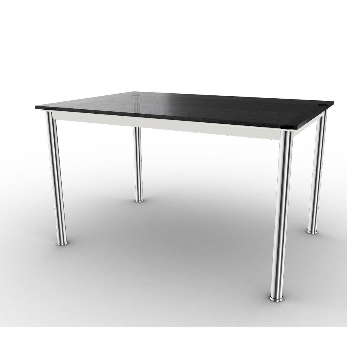 10 Table En Tube Rectangular | Black Fluted Glass Top