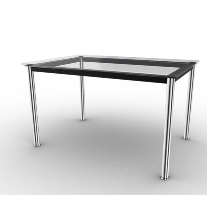10 Table En Tube Rectangular | Clear Glass Top