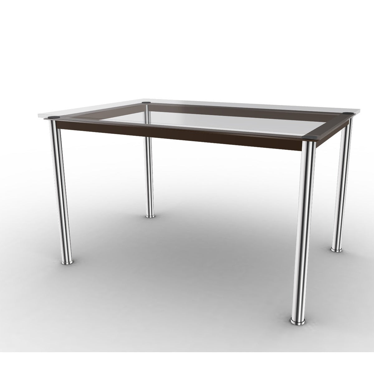 10 Table En Tube Rectangular | Clear Glass Top