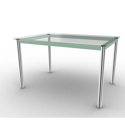 10 Table En Tube Rectangular | Clear Glass Top