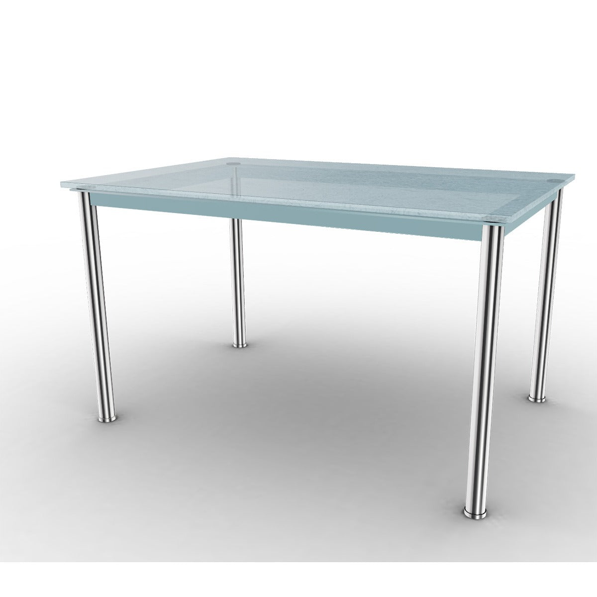 10 Table En Tube Rectangular | Sandblasted Fluted Glass Top