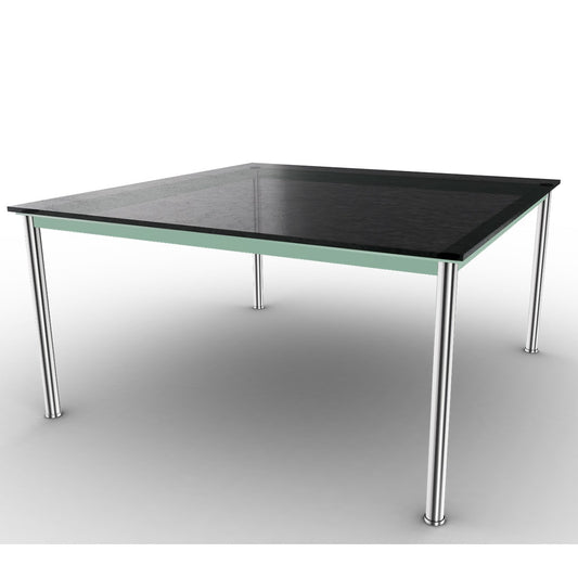 10 Table En Tube Grand Modèle | Black Fluted Glass Top