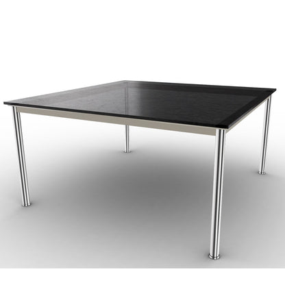 10 Table En Tube Grand Modèle | Black Fluted Glass Top