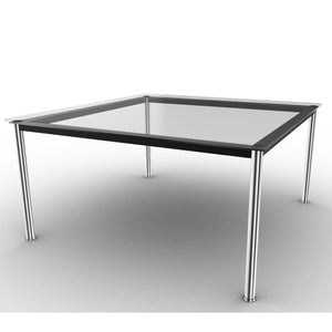 10 Table En Tube Grand Modèle | Clear Glass Top