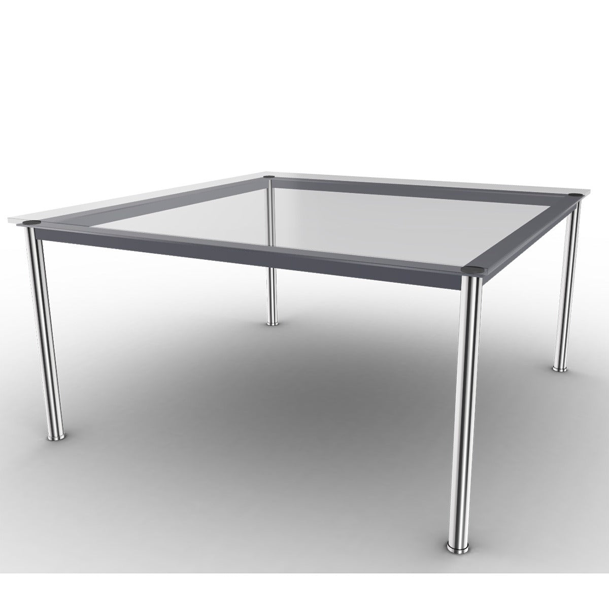 10 Table En Tube Grand Modèle | Clear Glass Top