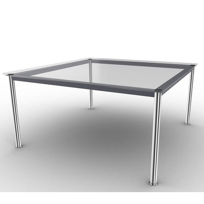 10 Table En Tube Grand Modèle | Clear Glass Top