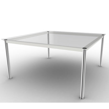 10 Table En Tube Grand Modèle | Clear Glass Top