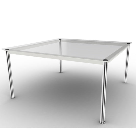 10 Table En Tube Grand Modèle | Clear Glass Top