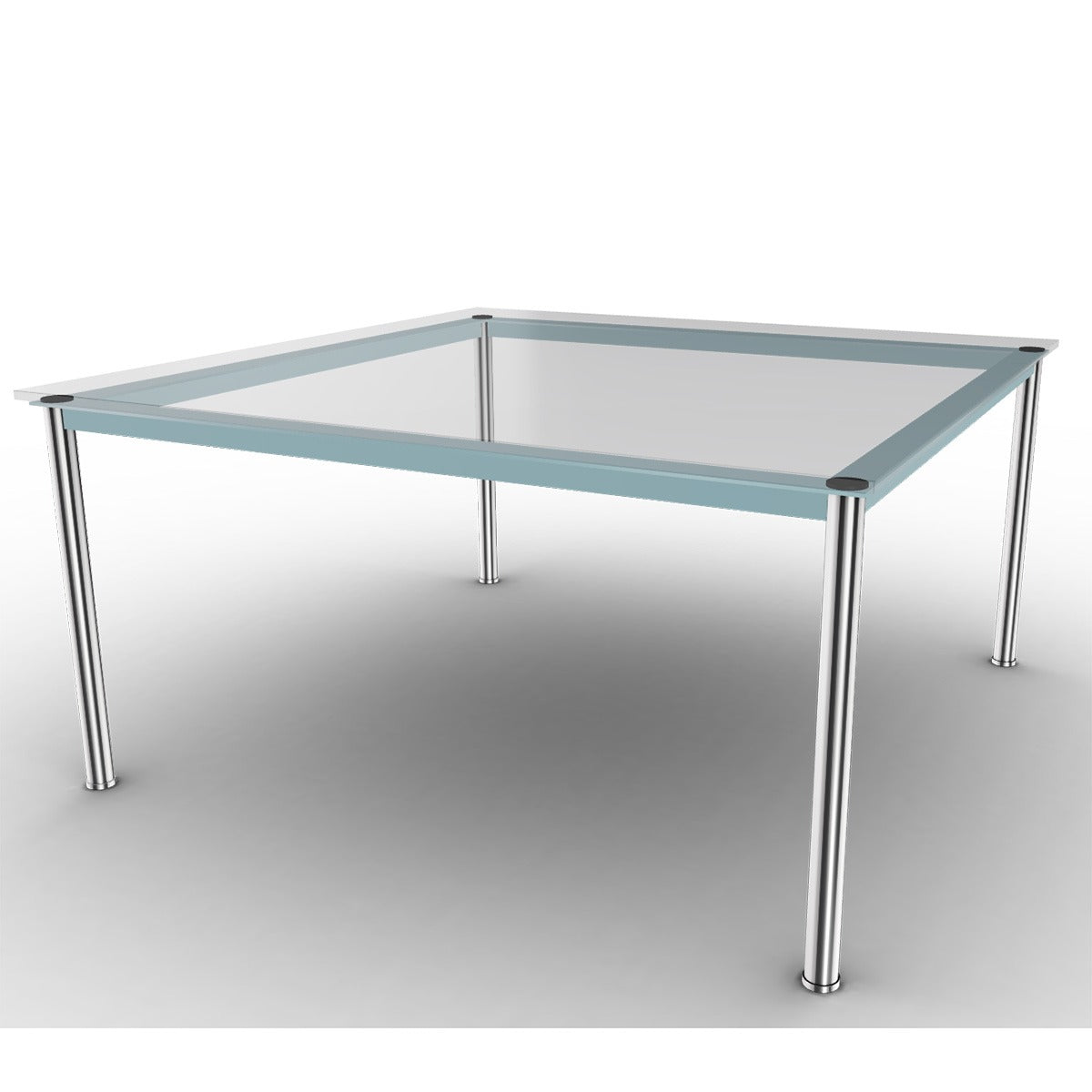 10 Table En Tube Grand Modèle | Clear Glass Top
