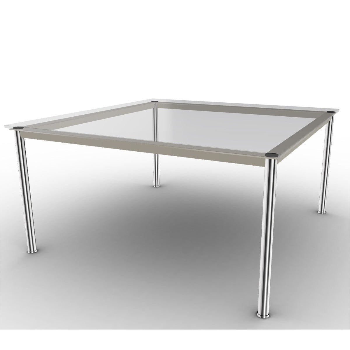 10 Table En Tube Grand Modèle | Clear Glass Top