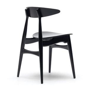 CH33 Chair Veneer Seat | Seat and Frame Beech Lacquered Black
