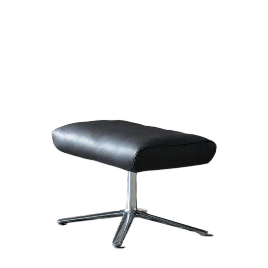 Cordia Footstool | Black 286 Semi Leather Upholstery