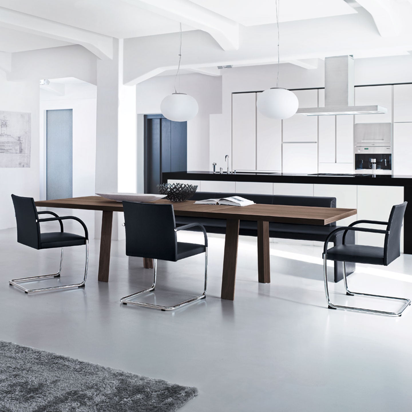 Tadeo Large Extending Table | Oiled Nutwood with Sapwood Inserts