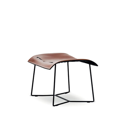 Cuoio Lounge Footstool | Saddle Leather: Sherry with Black Underside