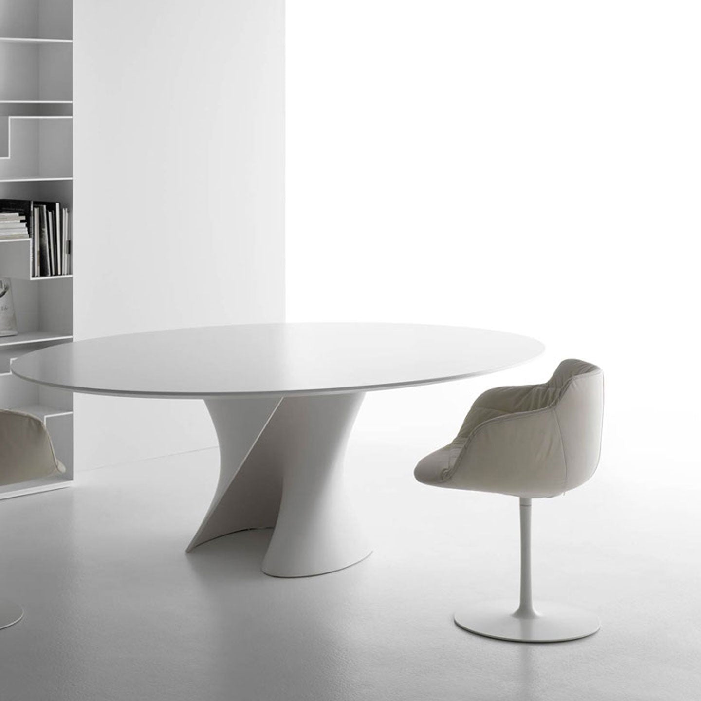S Table | White Lacquered MDF Top