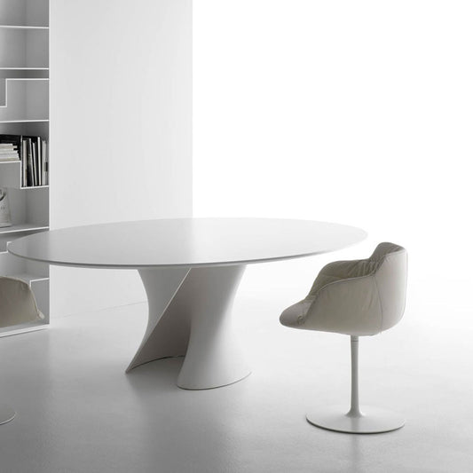 S Table | White Lacquered MDF Top
