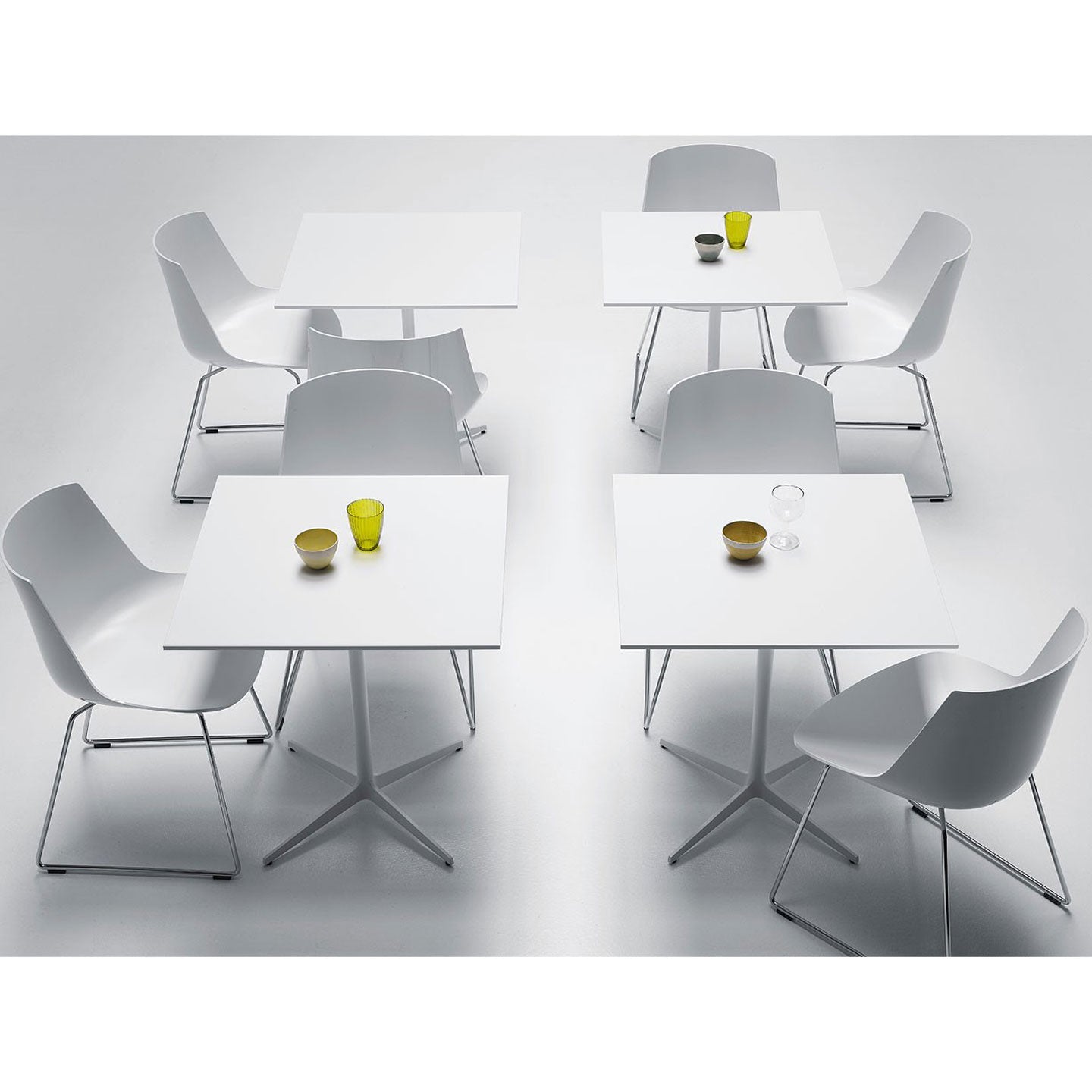 Flow Chair Sled Base | White Polycarbonate Seat Shell