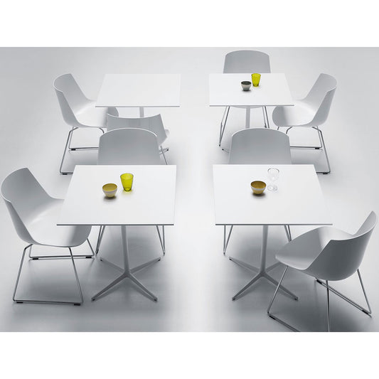 Flow Chair Sled Base | White Polycarbonate Seat Shell