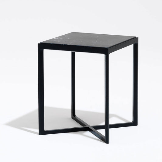 Krusin Side Table | Arabescato Marble White Grey Top