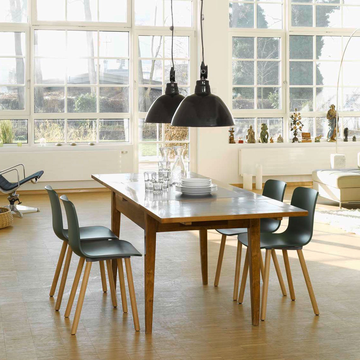 HAL RE Wood Chair | Basalt RE Plastic Shell