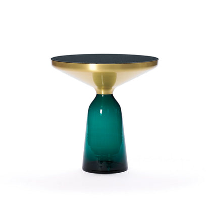 Bell Side Table | Emerald Green Glass Base