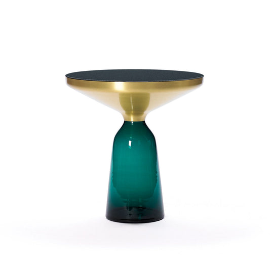 Bell Side Table | Emerald Green Glass Base