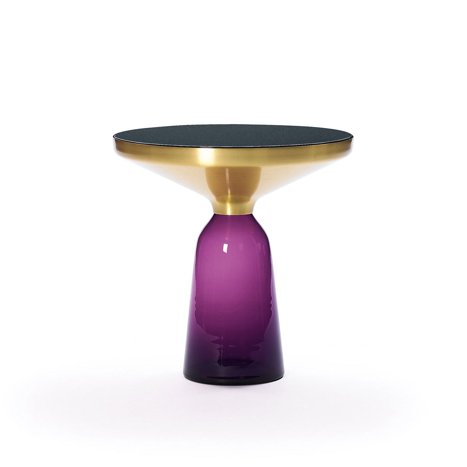 Bell Side Table | Amethyst Violet Glass Base