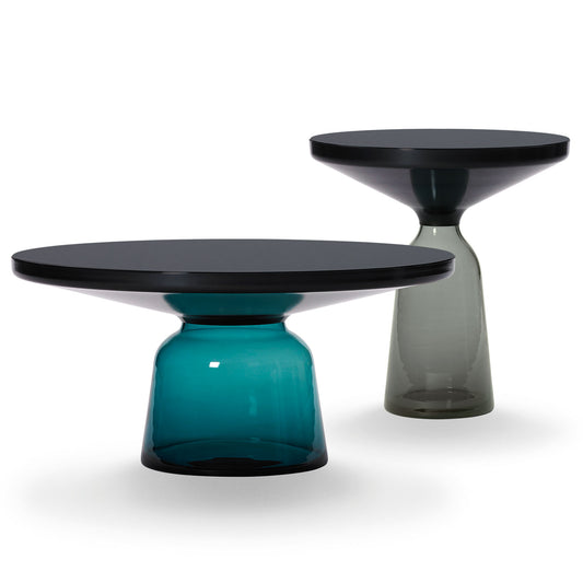 Bell Side Table | Emerald Green Glass Base