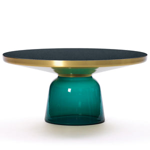 Bell Coffee Table | Emerald Green Glass Base