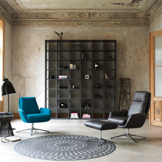Cordia Low Back Chair | Dura Leather 171 Anthracite