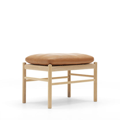OW149F Colonial Footstool | Leather Sif 95 Tan