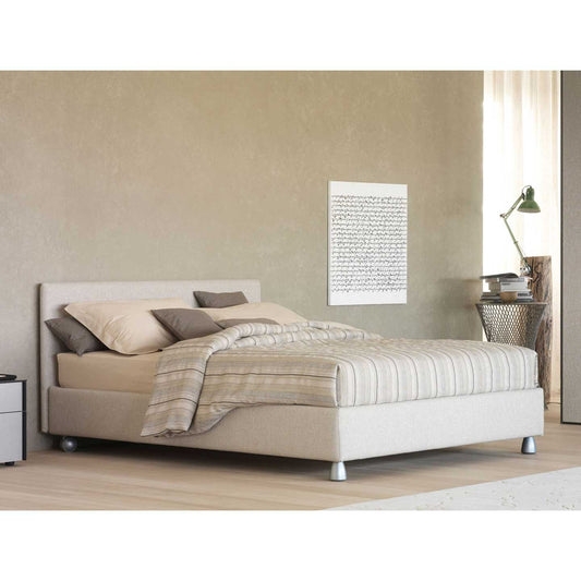 Notturno Bed Frame 160cm | Oatmeal Safari 716 Fabric
