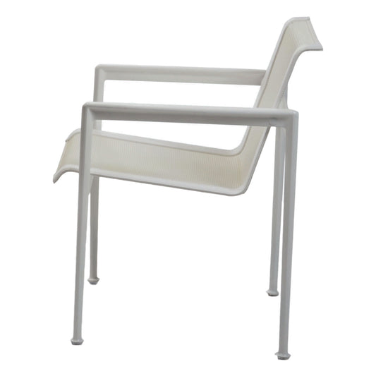 Schultz 1966 Chair - Arms | White Polyester Mesh and Vinyl