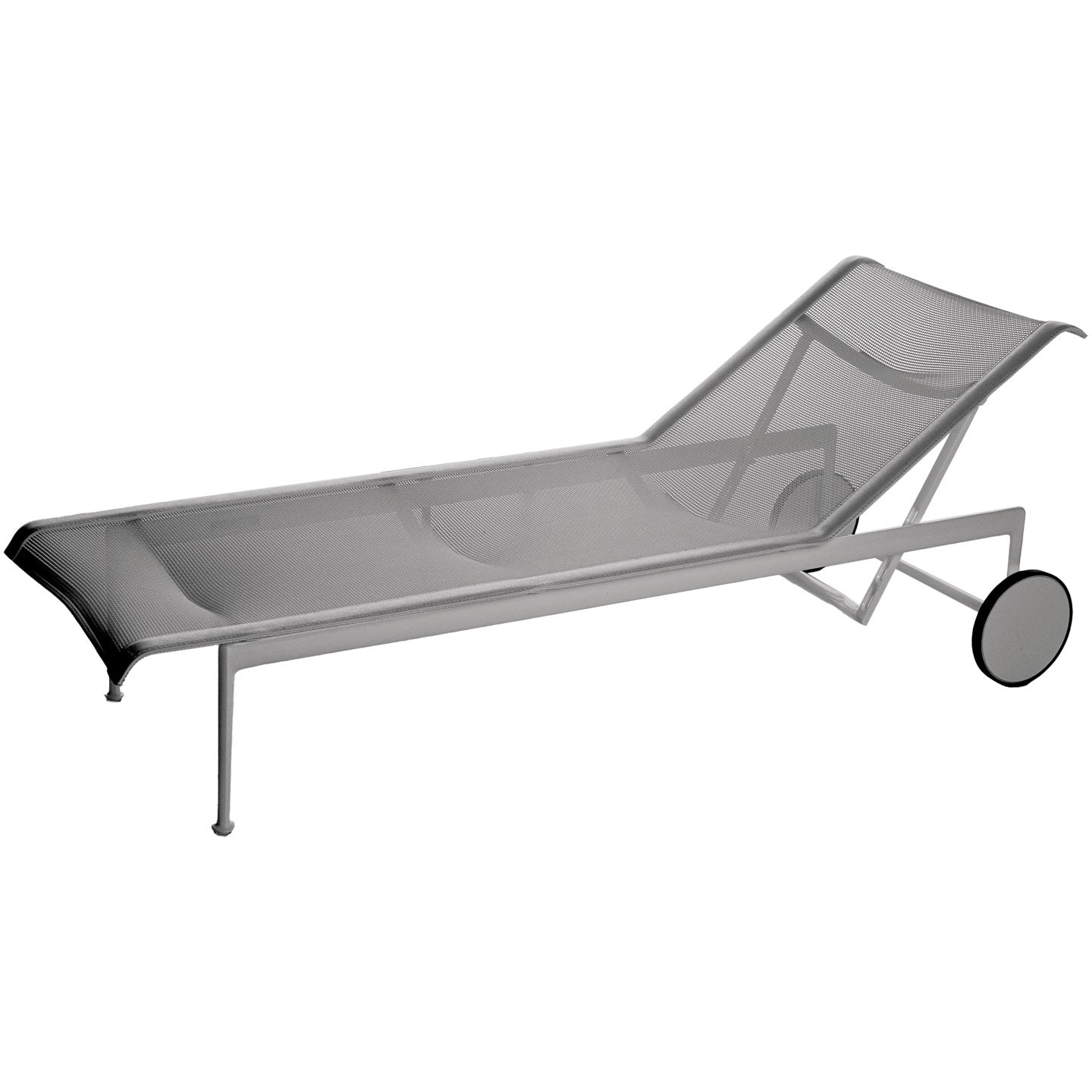 Schultz 1966 Adjustable Chaise | White Polyester Mesh and Vinyl