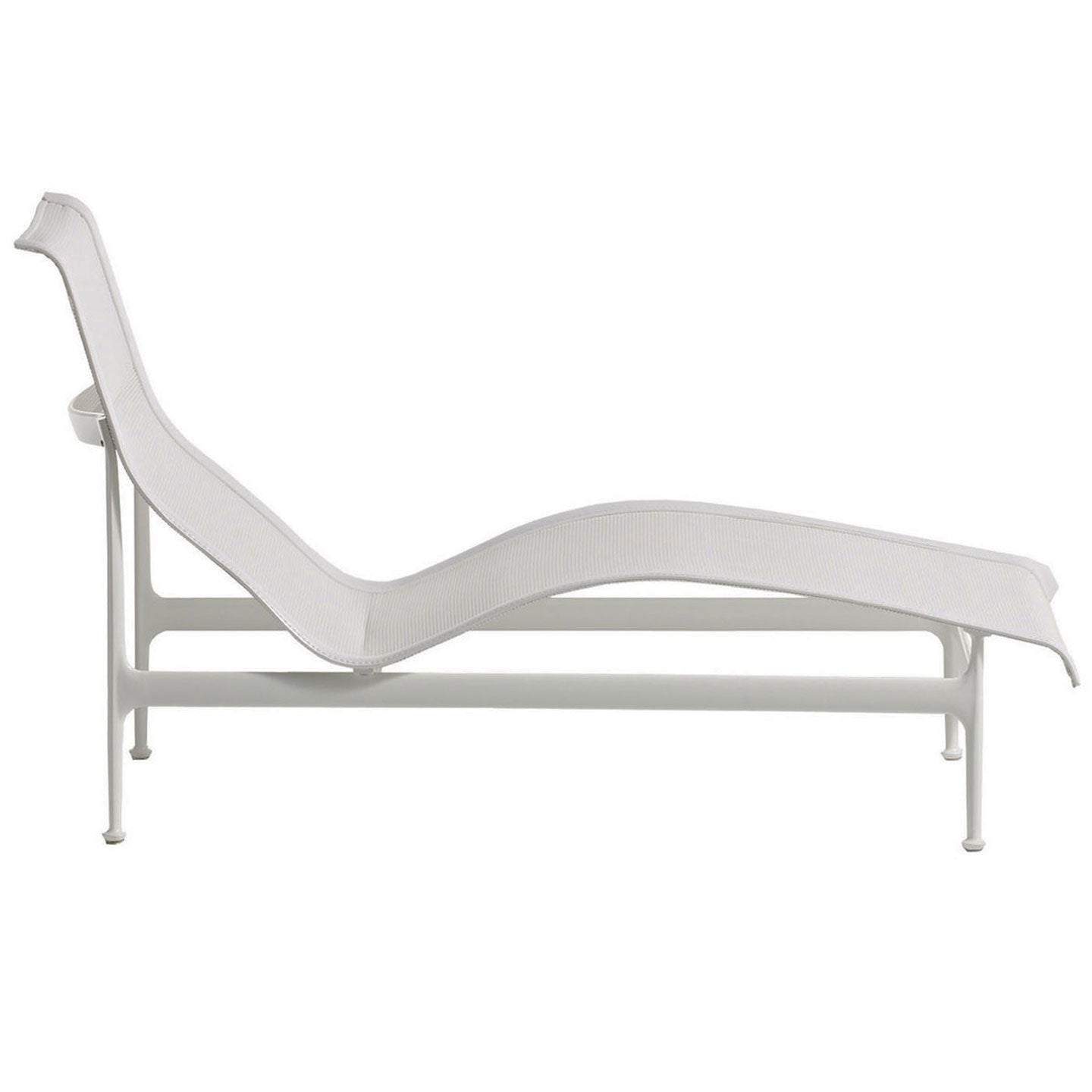 Schultz 1966 Contour Chaise | White Polyester Mesh and Vinyl