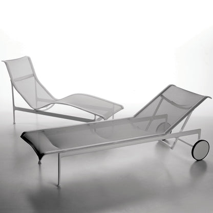 Schultz 1966 Contour Chaise | White Polyester Mesh and Vinyl