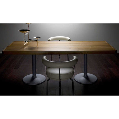 11 Table Pieds Corolle | Matt Lacquered Natural Walnut Top