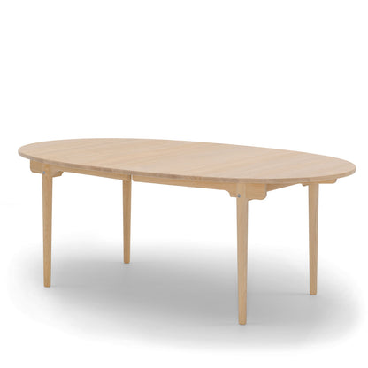 CH338 Extendable Table | White Oiled Oak Top and Frame