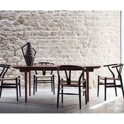 CH338 Extendable Table | Oiled Mahogany Top and Frame