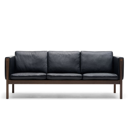 CH163 3 Seat Sofa | Leather Thor 301 Black