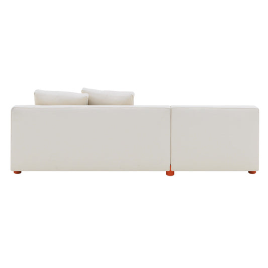 Lounge RH Asymmetric Sofa | Beige 08 West Fabric Upholstery