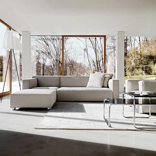 Lounge RH Asymmetric Sofa | Light Grey 03 West Fabric Upholstery
