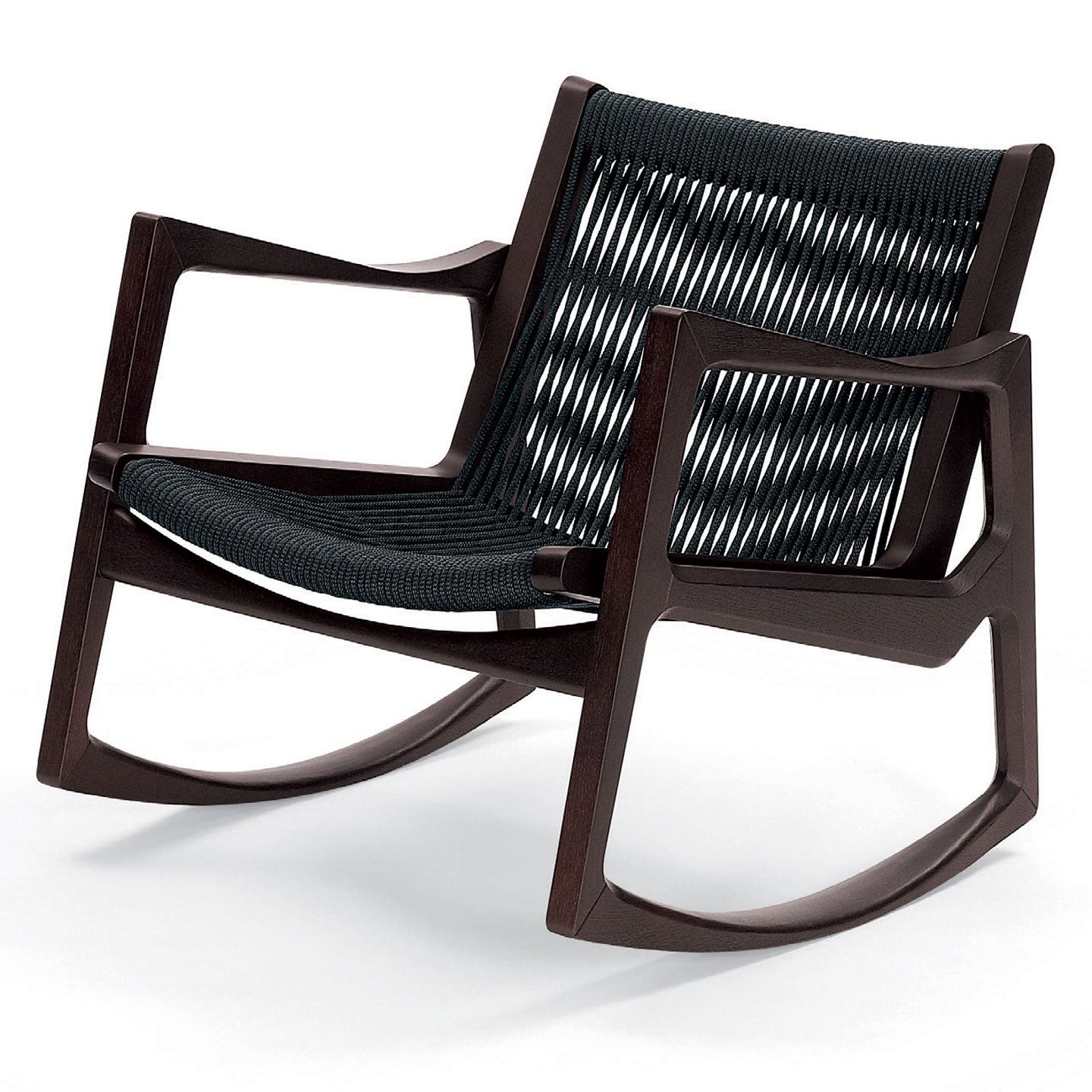 Euvira Rocking Chair | Black Cord Seat and Back