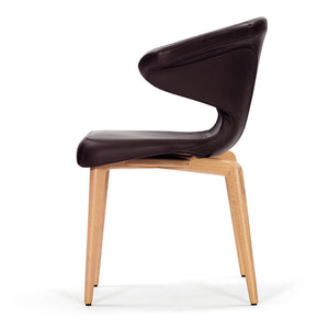 Munich Dining Chair with Arms | Chocolate Classic Leather Upholstery