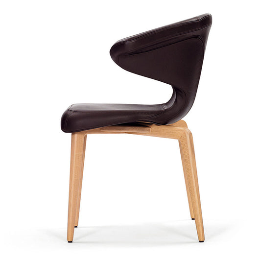 Munich Dining Chair with Arms | Chocolate Classic Leather Upholstery