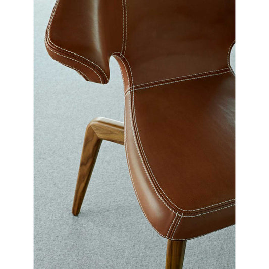 Munich Dining Chair with Arms | Cognac Classic Leather Upholstery