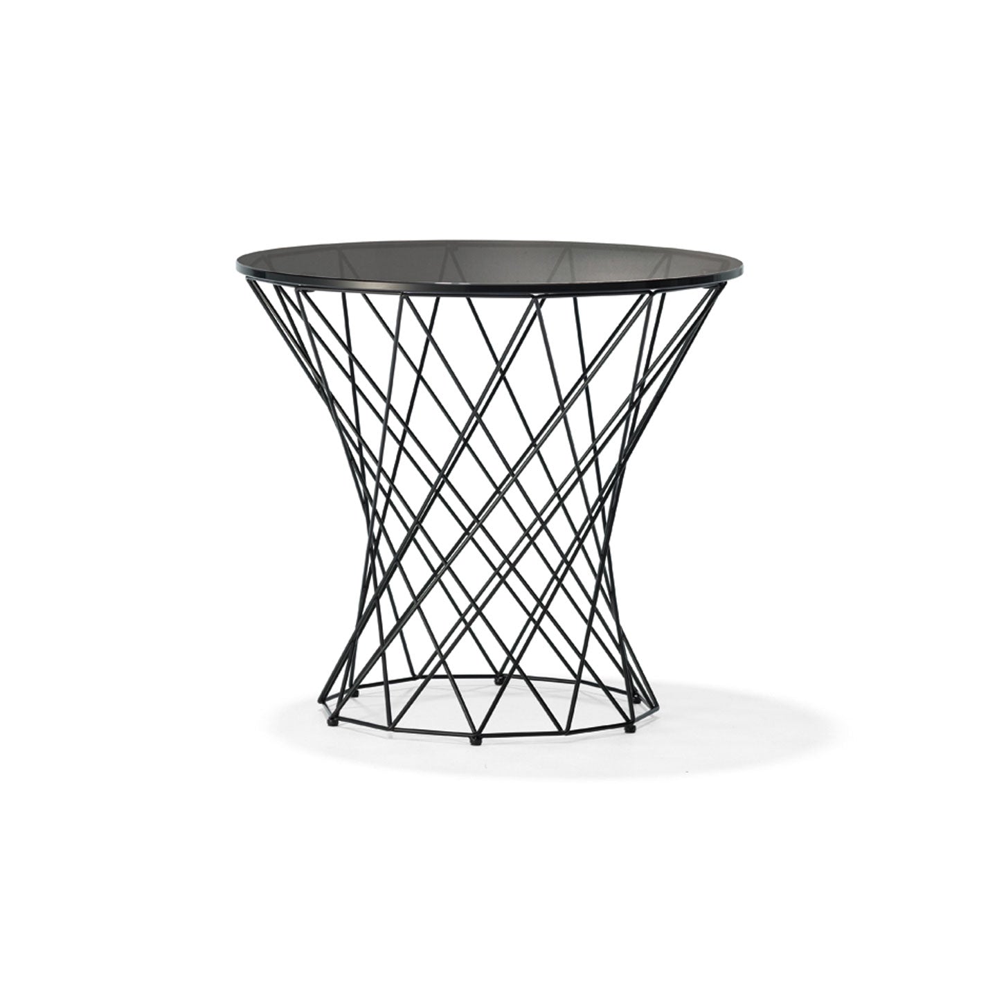 Oota Side Table | Black Hued Glass Top