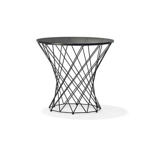 Oota Side Table | Black Hued Glass Top