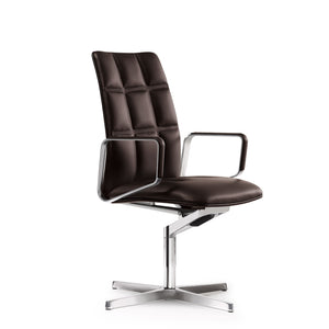 Leadchair Conference Medium Back | Slate 1341 Cashmere Leather