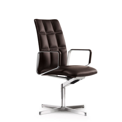 Leadchair Conference Medium Back | Slate 1341 Cashmere Leather